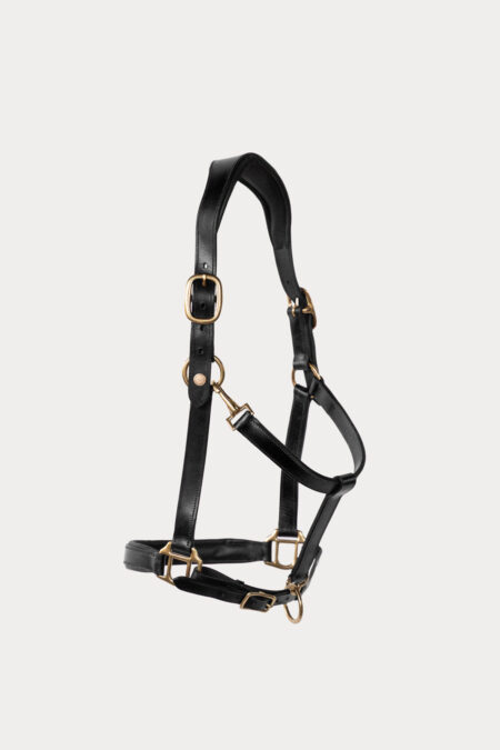 Amiko Leather Halter, Black