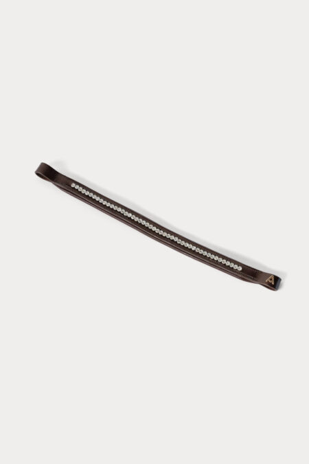 Amiko Straight Crystal Browband, Havana Brown