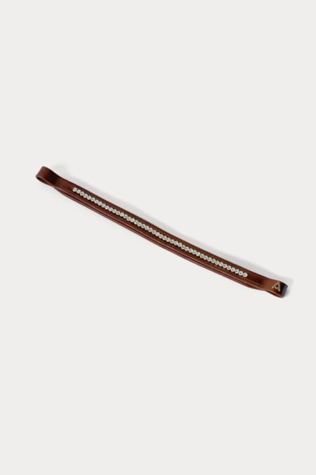 Amiko Straight Crystal Browband, Cognac