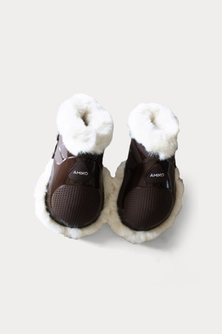 Amiko Performance Fetlock Boots with Fur, Dark Brown