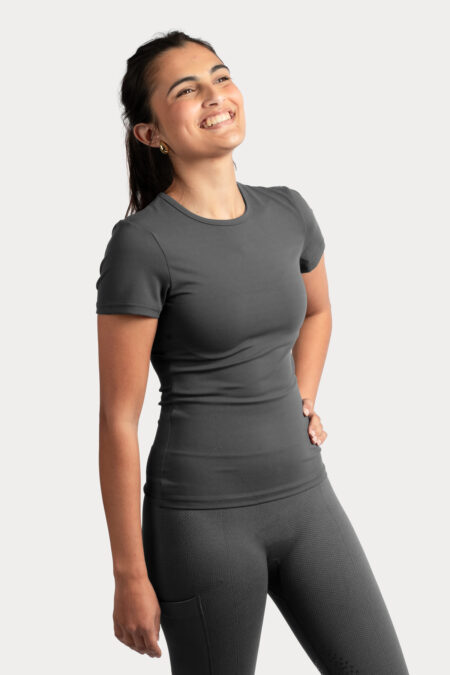 Amiko Women's Super Soft Tee, Dark Grey