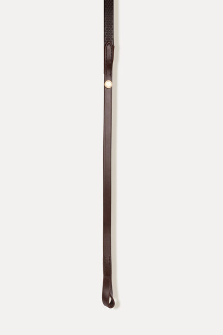 Amiko Rubber Reins Loop W Stoppers, Havana Brown