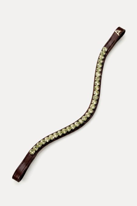 Amiko Browband Crystal Yellow Bent, Havana Brown
