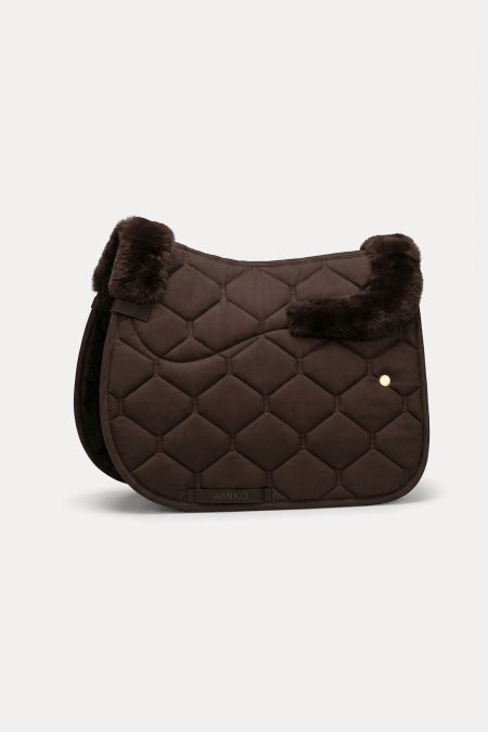 Amiko Saddle Pad Jumping All In One Wool W Fur, Brown/Brown