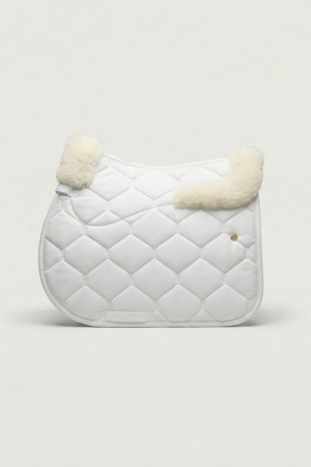 Amiko Saddle Pad Jumping All In One Wool W Fur, White/Creme
