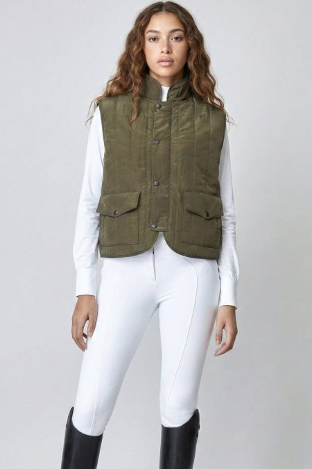 Yagya, Quilted Riding Vest, Green
